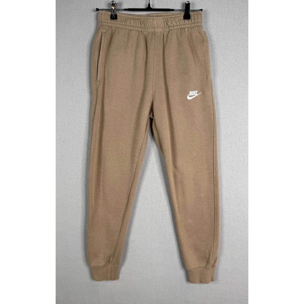 Nike Club Fleece Jogger Pants Mens Small Tan Khaki Logo Sweatpants Neutral